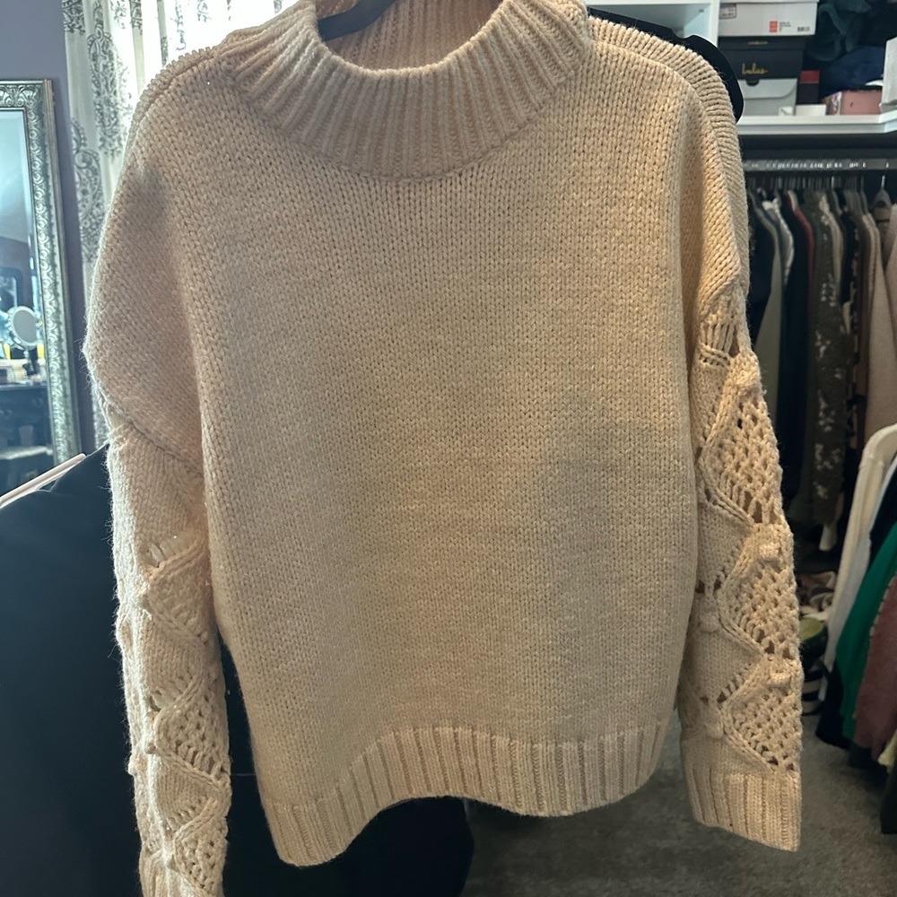 Skies Are Blue Cream Turtleneck Sweater